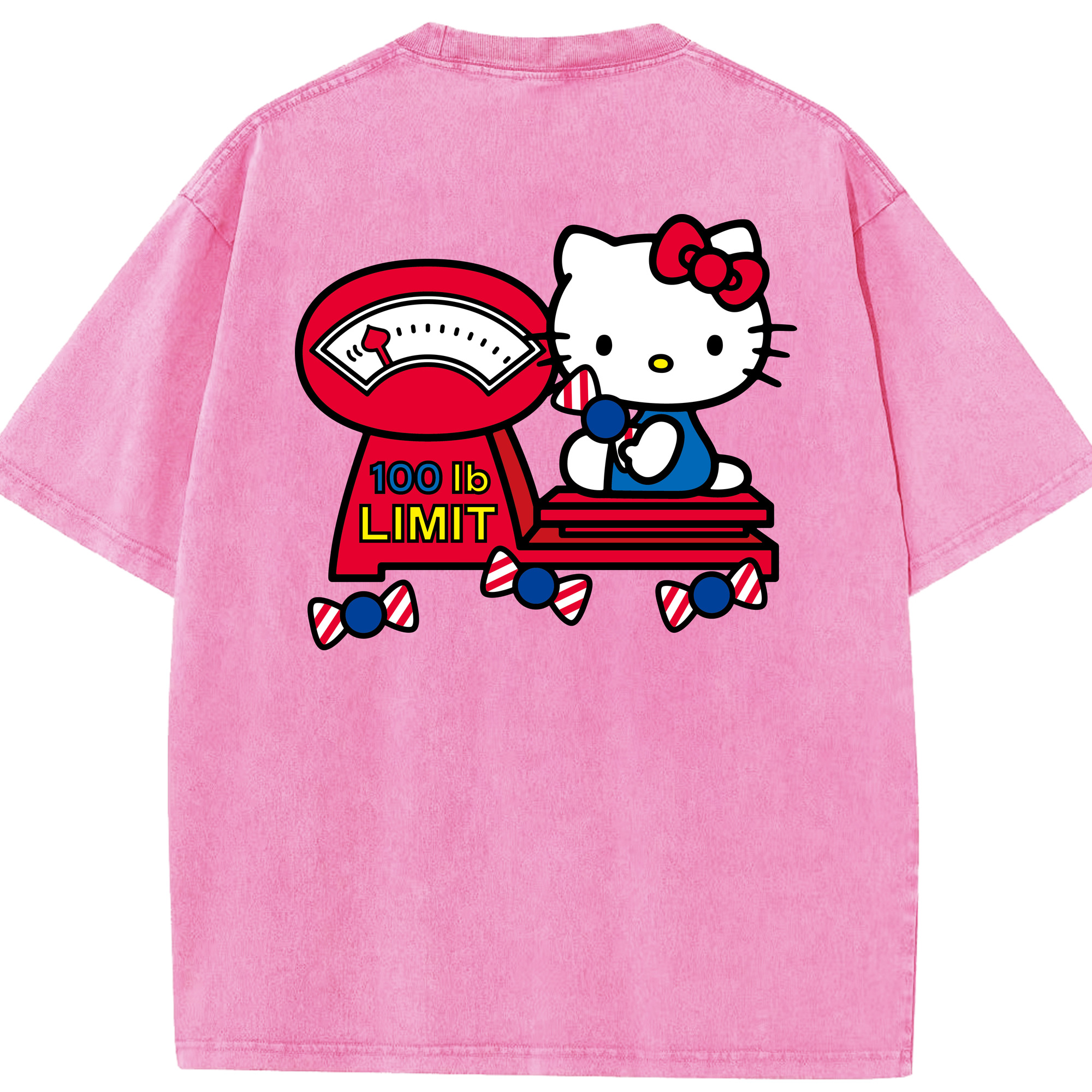 （画像用） Hello Kitty ハローキティ 綿100% ヴィンテージ風 半袖Tシャツ（背面プリント）
